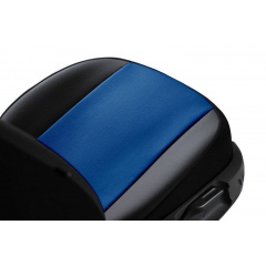 Авточехлы из эко кожи GEELY MK 2006-2014 (2002-2011) POK-TER Road с синей вставкой Гуляйполе