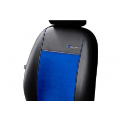 Чехлы на передние сиденья для GEELY CK 2006-2010 (2002-2011) POK-TER эко кожа с алькантарой Exclusive синий Тернополь