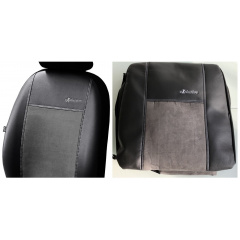 Авточехлы для CITROEN JUMPER 1995-2007 эко кожа с алькантарой POK-TER Exclusive 1+2 серый Хмельницкий