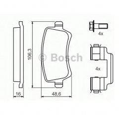 Тормозные колодки Bosch дисковые задние VOLVO S80/V70/XC70 06 0986494213 Прилуки