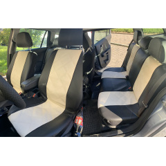 Авточехлы из экокожи MITSUBISHI Outlander 2003-2006 POK-TER ELIT Premium с бежевой вставкой Покровск