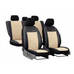 Авточехлы Mazda 2 2003-2007 POK-TER Exclusive екокожа с бежевой вставкой алькантары Акимовка