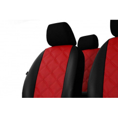 Авточехлы для CITROEN JUMPY 1995-2007 с эко кожи POK-TER Elit 1+2 красный Косів