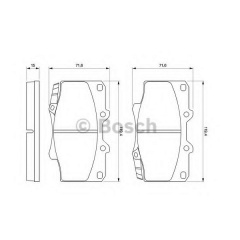 Тормозные колодки Bosch дисковые передние TOYOTA Land Cruiser 4.2, 4.5i 24V 0986424134 Славута