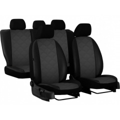 Авточехлы из экокожи Opel Combo C 2001-2011 POK-TER ELIT Premium с серой вставкой Петрове