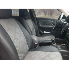 Авточехлы из экокожи Opel Combo C 2001-2011 POK-TER ELIT Premium с серой вставкой Петрове