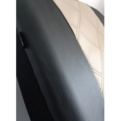 Авточехлы из экокожи FORD Fiesta 2018- POK-TER ELIT Premium с бежевой вставкой Киев