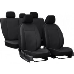 Авточехлы из эко кожи Dacia Sandero (2012-) POK-TER Road с черной вставкой Ирпень