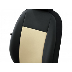 Авточехлы из эко кожи PEUGEOT 207 2006-2012 Hatchback POK-TER Road с бежевой вставкой Костополь
