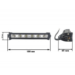 Светодиодная фара AllLight E-18W однорядная 6chip Osram 3535 Flood 9-30V Мукачево