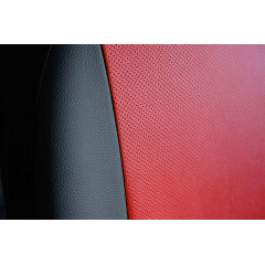 Авточехлы из эко кожи DACIA Logan MCV 2007-2012 POK-TER PERLINE с красной вставкой Енергодар