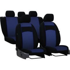Авточехлы с автоткани Volkswagen Bora 1998-2005 Pok-ter VIP с синей вставкой Куйбишеве