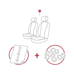 Накидки на сиденье для NISSAN Pulsar 2014- POK-TER Select Эко кожа с автотканью Долина