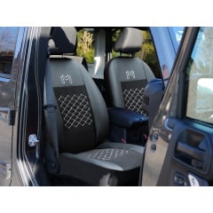 Авточехлы для Daewoo Evanda 2000-2006 POK-TER экокожа с тканью черного цвета Київ