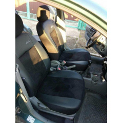 Авто чехлы комбинированые TOYOTA Yaris 2006-2011 mk II Hatchback POK-TER Unico Premium с черной вставкой Умань