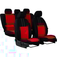 Автомобильные чехлы для Toyota Corolla 2000-2007 POK-TER Economic с красной вставкой Одесса