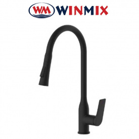 Змішувач для кухні Вухо Winmix Premium DERBY NUT BLACK (Chr-014) з висувною лійкою, Польща