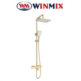 Душова колона з термостатичним змішувачем (3 режими) Winmix Premium VIRGO 009-J BRUSHED GOLD, Польща