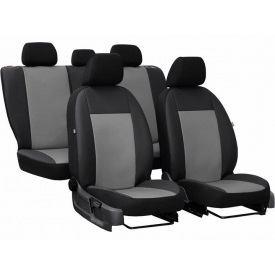 Авточехлы из эко кожи HYUNDAI i20 2014-2020 POK-TER Road с серой вставкой