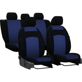 Авточехлы с автоткани Dacia Logan 2004-2013 Pok-ter VIP с синей вставкой