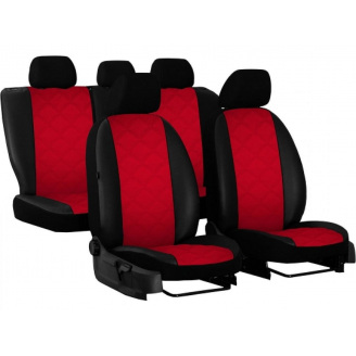 Авточехлы из эко кожи GEELY GХ2 2012- (2002-2011) POK-TER ELIT Premium с красной вставкой