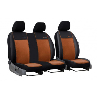 Авточехлы для IVECO DAILY 2006-2011 эко кожа с алькантарой POK-TER Exclusive 1+2 коричневый