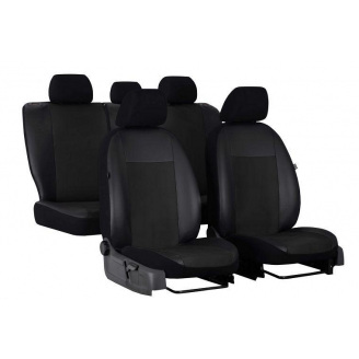 Авто чехлы комбинированые PEUGEOT 208 2012- Hatchback POK-TER Unico Premium с черной вставкой
