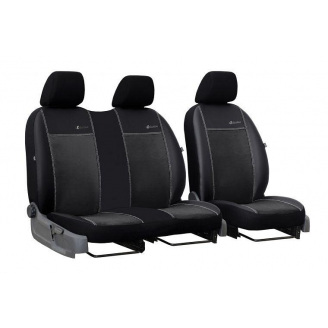 Авточехлы для CITROEN JUMPY 1995-2007 эко кожа с алькантарой POK-TER Exclusive 1+2 черный