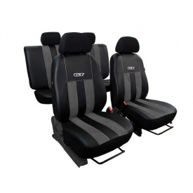 Авточехлы из эко кожи GEELY Emgrand EV300 2016- (2002-2011) POK-TER GT line с серой вставкой