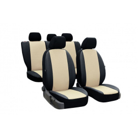 Авточехлы из эко кожи GEELY Emgrand EV300 2016- (2002-2011) POK-TER PERLINE с бежевой вставкой