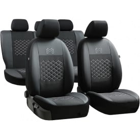 Авточехлы для Opel Sintra 1996-1999 POK-TER экокожа с тканью черного цвета
