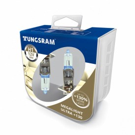 Автолампа галоген Tungsram H1 55W 12V(2 шт./пластикбокс) Megalight Ultra +130%
