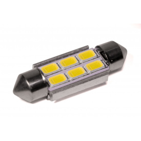 Светодиодная лампа StarLight T11 6 диодов 5630 1W 12V WHITE / 36mm / мультиполярная