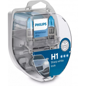 Автолампа PHILIPS 12258WHUSM H1 55W 12V P14,5s WhiteVisionULTRA +60% (3700K)