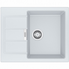Franke Мойка кухонная Sirius, тектонайт, прямоуг., с крылом, 620х500х200мм, чаша- 1, накладная, S2D 611-62, белый
