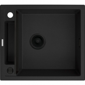 Deante Мойка кухонная Magnetic, гранит, квадрат, без крыла, 560х500х219мм, чаша - 1, накладная, черный матовый
