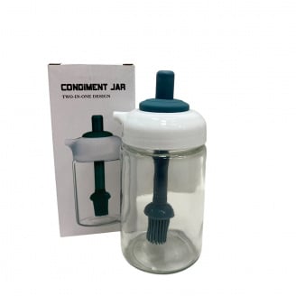 Ємність для олії A-Plus OB-25/6256 із силіконовим пензликом скляна 13,6х5,5 см 250 мл (21398)