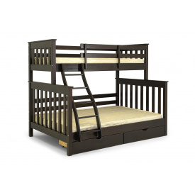 Двоярусне ліжко Санта-Фе (Skandynaviya) (140; 90 × 190 см, з шухлядами, горіх)