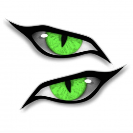 Наклейки 3M на авто зеленые глаза 12,6х6,3 см
