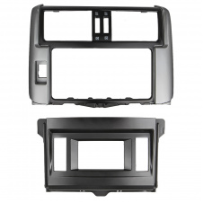 Переходная рамка Lesko 2 DIN Toyota Land Cruiser Prado 2010 Черно-серебристый (9310-37867)