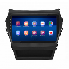 Штатная магнитола Lesko 9" Hyundai Santa Fe III Рестайлинг 2015-2018 6/128Gb 4G Wi-Fi GPS Top (9502-43650)