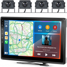Автомобильный парковочный комплект с экраном и 4 камерами Podofo A3554 с CarPlay/Android Auto (1206)
