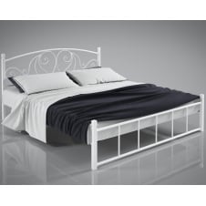 Двоспальне ліжко Вербена Tenero з металу на дерев'яних ніжках для дому номерів готелів хотел 180х190