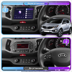 Штатная магнитола Lesko 9" Kia Sportage III 2010-2014 4/64Gb CarPlay 4G Wi-Fi GPS Prime Киев