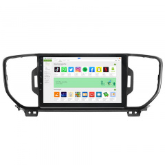 Штатная автомагнитола Lesko для Kia Sportage 4 (2016-2018 гг.) 9" 4+64 Gb 4G+CarPlay GPS Android Свеса