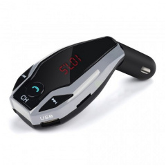 FM-трансмиттер RIAS X7 Bluetooth+USB+SD+AUX+MP3+Hands Free Black-Silver (3_00313) Київ