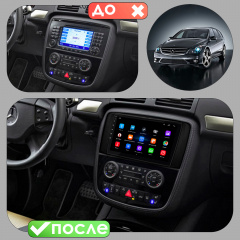 Штатная магнитола Lesko для Mercedes-Benz R-Класс I Рестайлинг 2007-2010 экран 9" 1+16Gb Wi-Fi Optima GPS Харків