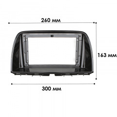 Переходная рамка Lesko 9" Mazda CX-5 2012-2016 (7341) Black Мазда Ворожба