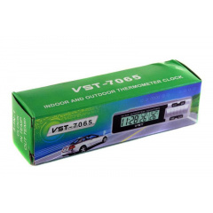 Автомобильные часы с термометром VST-7065 внешний и внутренний датчик Black (3_00385) Якимівка