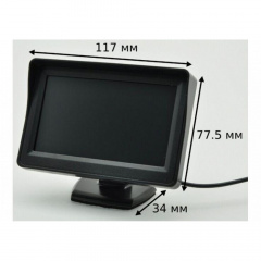 Монитор автомобильный для камеры заднего вида Terra 4,3" 4088 Black (10551-hbr) Київ